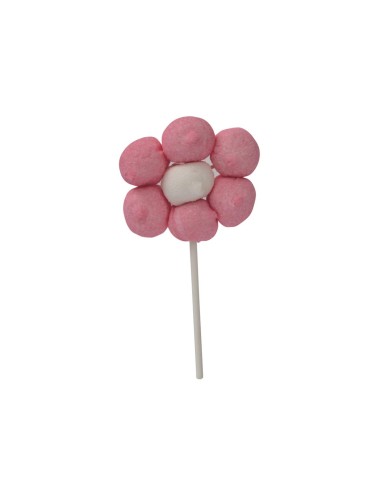 12 Mini-Marshmallow-Spieße mit rosa Blüten, 32 g
