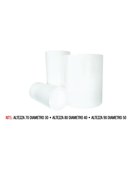 KIT 1 cilindri in Polistirolo per allestimenti 3 misure cavi all'interno