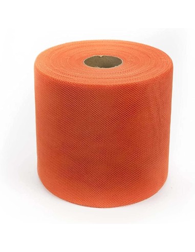 Rolle aus orangefarbenem Tüll, 100 Meter x Höhe 12,5 cm – Spule
