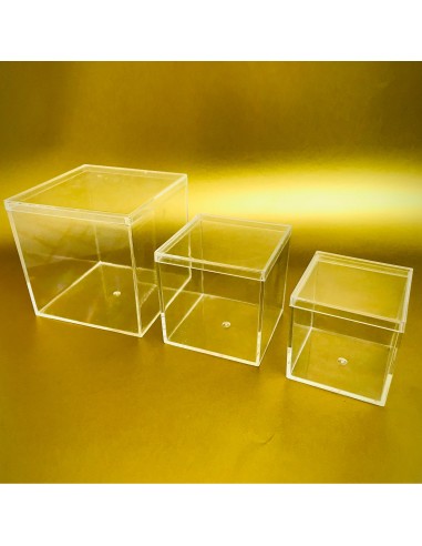 IRPot - 10 X SCATOLA PORTACONFETTI IN PLEXIGLASS TRASPARENTE QUADRATA