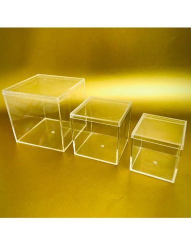 Quadratische transparente Plexiglasbox 65X65X65 mm für Zuckermandeln