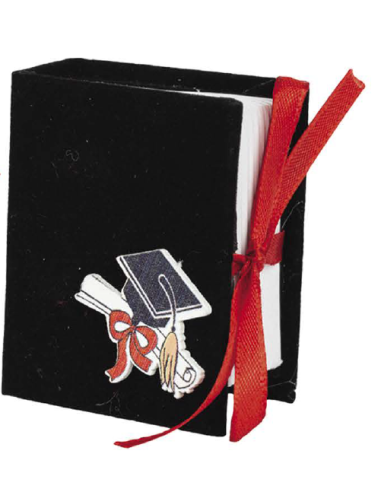 Astuccio Book porta confetti laurea nero con tocco 6x7 cm