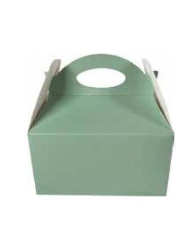 Süße Schachtel salbeigrün für gezuckerte Mandeln/Süßigkeiten oder kleine Geschenke 16x16x10,5 cm