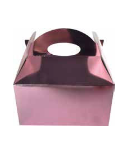 Süße Box Rosa gold verspiegelte Box für gezuckerte Mandeln/Süßigkeiten oder kleine Geschenke 16x16x10,5 cm