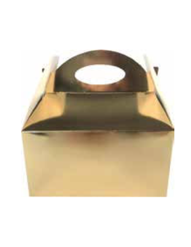Süße Box Verspiegelte goldene Box für gezuckerte Mandeln/Süßigkeiten oder kleine Geschenke 16x16x10,5 cm