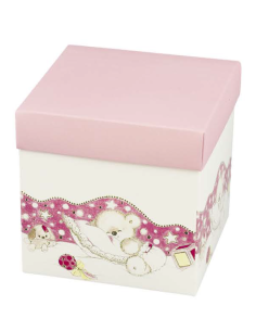 Rosa Taufbox 10x10x10 cm...