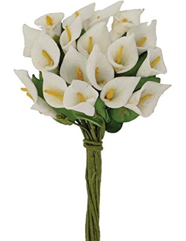 Confezione 72 fiori "mini CALLE" artificiali per decorazione Bomboniere 1,5x2 cm