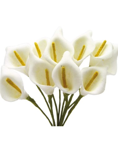 Packung mit 72 künstlichen Blumen „CALLE“ zur Dekoration von Gastgeschenken, 2x3 cm
