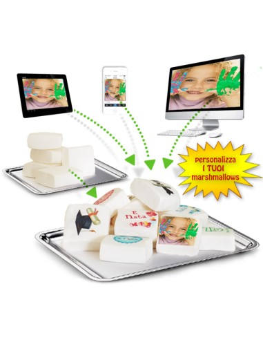 Marshmallow Mini Quadrati con stampa Personalizzata 40pz