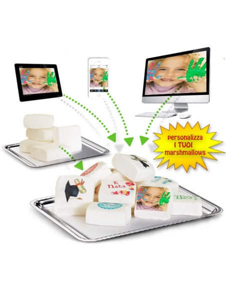 Marshmallow-Miniquadrate mit individuellem Aufdruck, 40 Stück