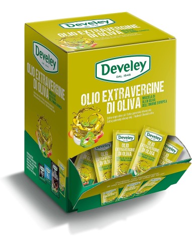 Develey 100 Bustine Olio Extravergine di Oliva Box Monodose da 10 ml