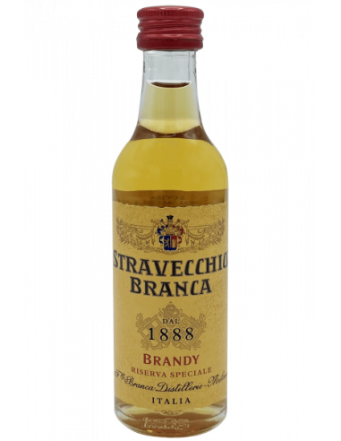 Brandy Branca Stravecchio Mignon da 3 Cl - Gadget - Bottiglina segnaposto