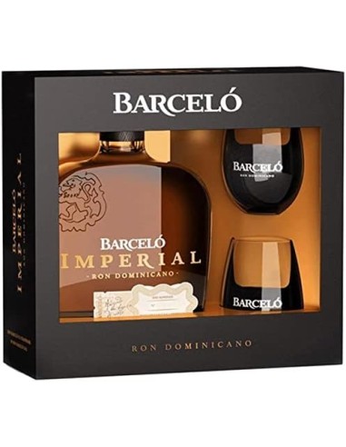 Rum Barceló Imperial Koffer mit zwei Gläsern 38 % Vol CL 70