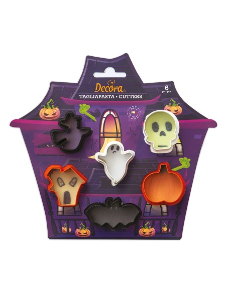 Set mit 6 Mini-Ausstechern / Keksausstechern für Halloween