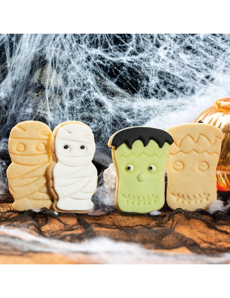 2 Mumien- und Frankenstein-Ausstechformen / Keksausstecher für Halloween