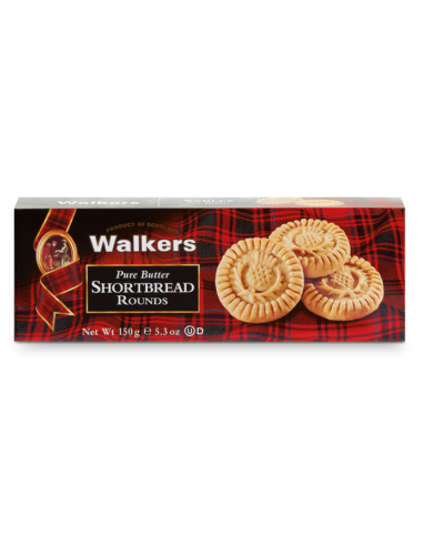 Walkers Shortbread Rounds Pure Butter Scottish Biscuits - 1 x 150 Gr