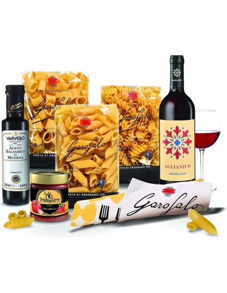 Confezione Regalo "Selezione Mediterranea" Cesto Alimentare Natalizio 7 Pezzi