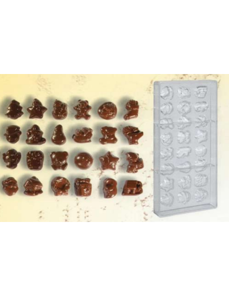 Schokoladenform Weihnachtsthemen 3-4gr 25mm
