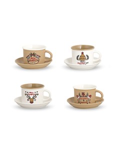 Set 4 tazzine con piattini...