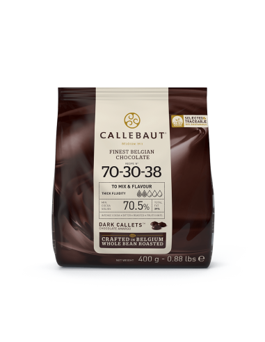 Gocce di cioccolato fondente 70,5% 400gr Callebaut