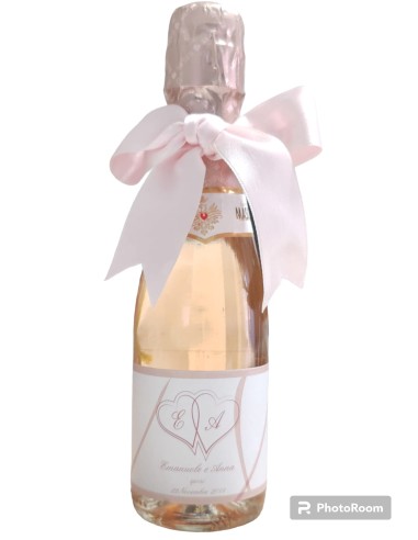 Bottiglia Maschio rosè 200ml: Prosecco con Etichetta Personalizzata Matrimonio - Promessa