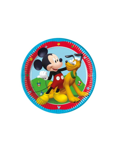 8 Mickey-Mouse-Thementeller 18 cm Michey-Maus für Mottopartys