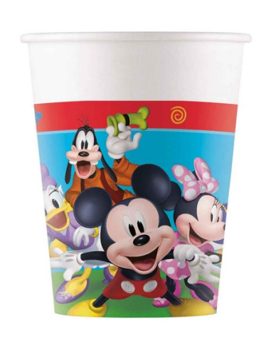 8 Mickey-Mouse-Themengläser 200 cc Michey-Maus für Mottopartys