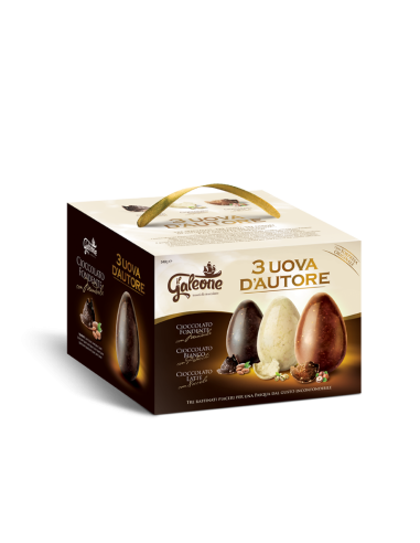 3 Uova d’autore - 3 uova di cioccolato con sorpresa 540 grammi