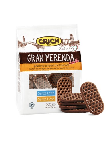 Crich Gran Merenda Biscotti Frollini al cacao Monoporzione 500 Gr