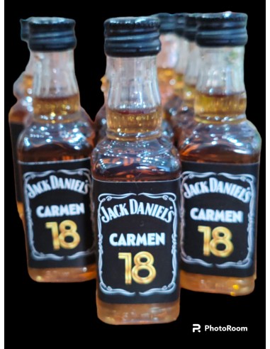 Jack Daniel's Whiskey Mignon Flasche personalisiertes 18 YEARS Etikett 5 cl