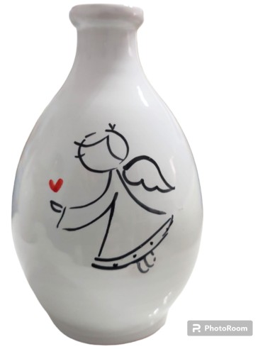 20-cl-Keramikflasche mit Engelsmotiv – personalisiertes Geschenk zur Erstkommunion