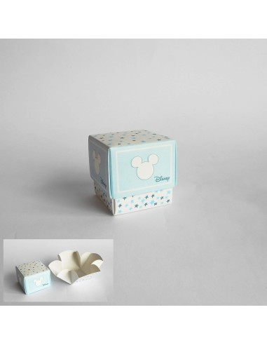 Micky Maus weiße Box + blaue Sterne 55x40x105mm