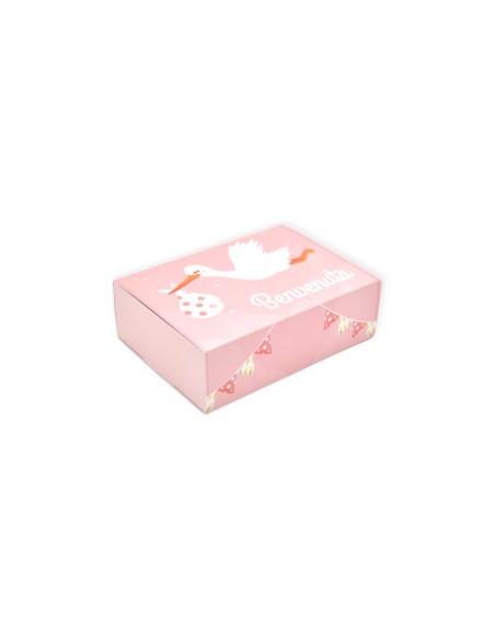 Scatola Portaconfetti nascita Bambina 10x8x2.5 cm