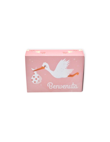 Scatola Portaconfetti nascita Bambina 10x8x2.5 cm
