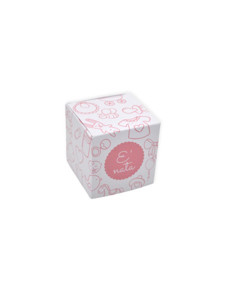 Konfettibox zur Geburt und Taufe für Mädchen 5x5x5 cm