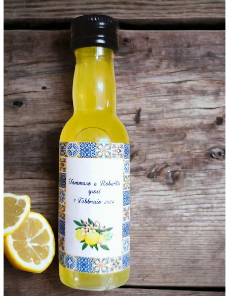 Bottiglia Limoncello Mignon etichetta personalizzata matrimonio 3 cl