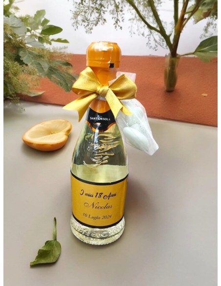 Sant'Orsola 200 ml: Prosecco mit personalisiertem Etikett 18 Jahre + Konfetti und Band