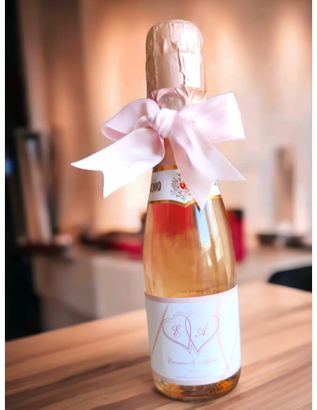 Maschio Rosé-Flasche 200 ml: Prosecco mit personalisiertem Hochzeitsetikett – Versprechen