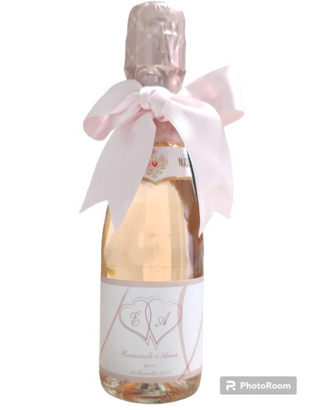 Maschio Rosé-Flasche 200 ml: Prosecco mit personalisiertem Hochzeitsetikett – Versprechen