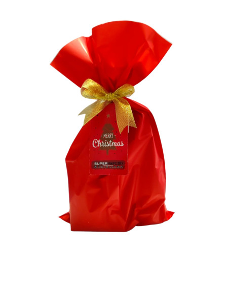 Regalo Natalizio busta con Pandorino da 80 gr - Bottiglia prosecco mini ed etichetta personalizzata