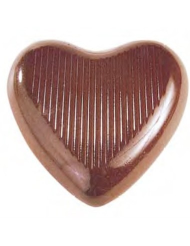Stampo cioccolato cuore rigato 2 forme