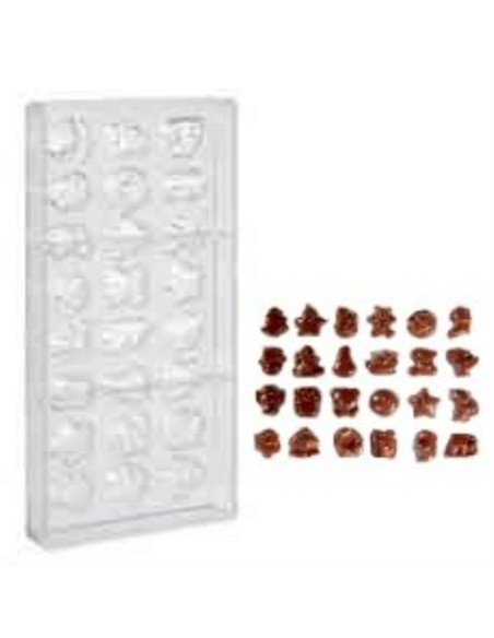 Schokoladenform Weihnachtsthemen 3-4gr 25mm