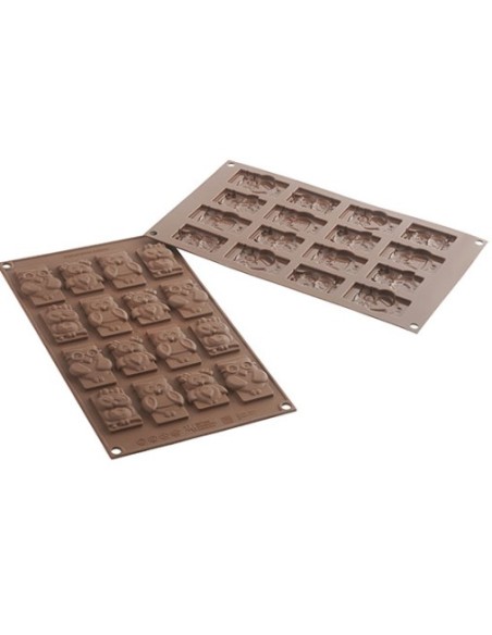 Stampo in silicone Choco Tags Gufi