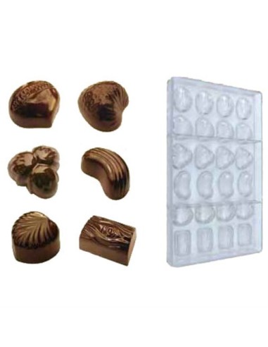 Gemischte Pralinen Schokoladenform 9 gr