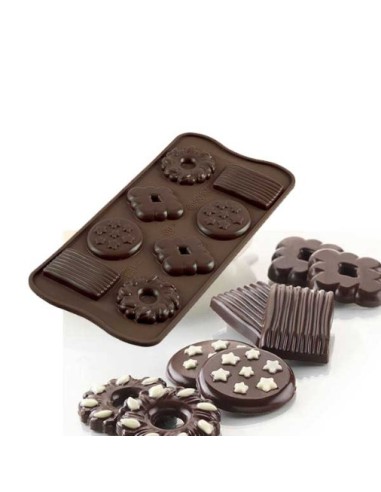 Silikonform Choco Biscuits Schokoladenkekse