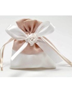 12 beige Satinbeutel 9,5 x...