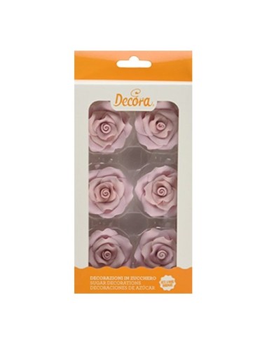 Große rosa Zuckerrose 6St