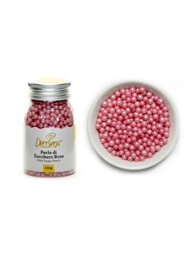 Perline di zucchero rosa 100 grammi