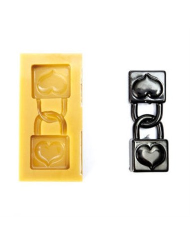 Stampo in silicone Sugarflex Gold-Lucchetti amore