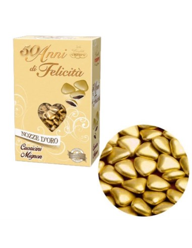Confetti cuoricini Mignon Oro 500 gr